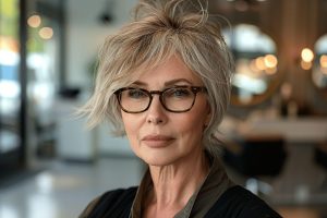 Coupe de cheveux femme 50 ans avec lunettes 2023